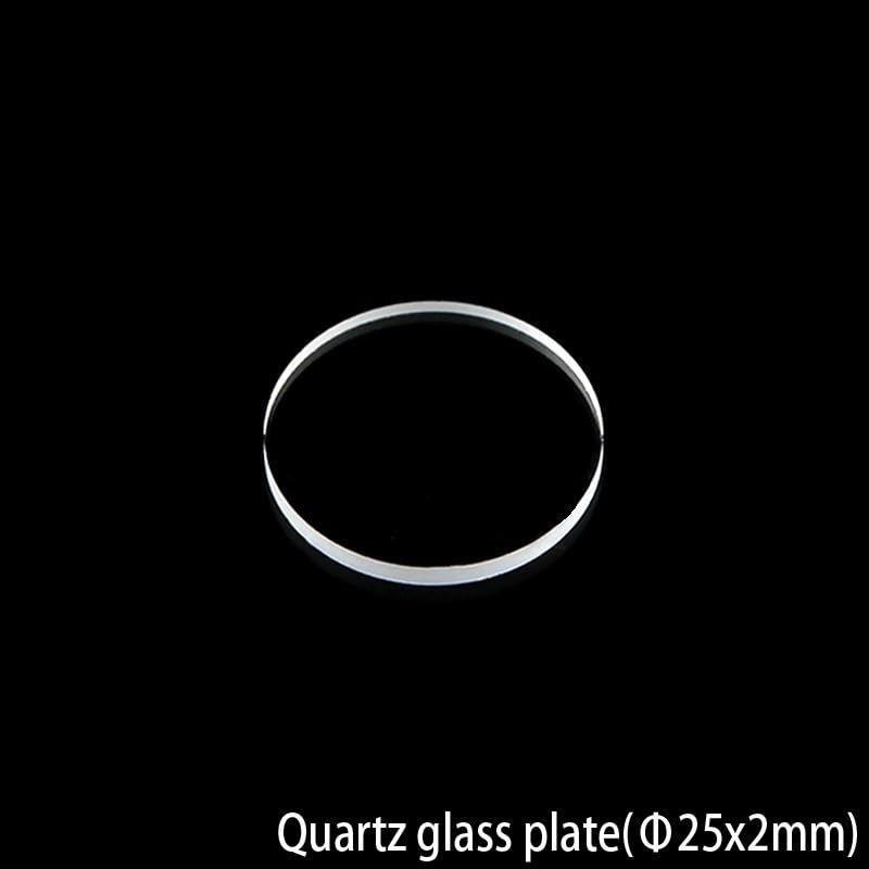 Quartz Glass Plate D25x2mm - JGS-1 Material for UV and Visible Light Applications