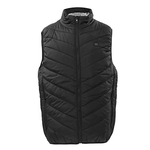 Topyond Electric Heated Vest,USB Heated Vest Single Control 9 Zone Intelligent Thickening Warm Electric Heated Jacket for Winter Black 4XL (2XL)