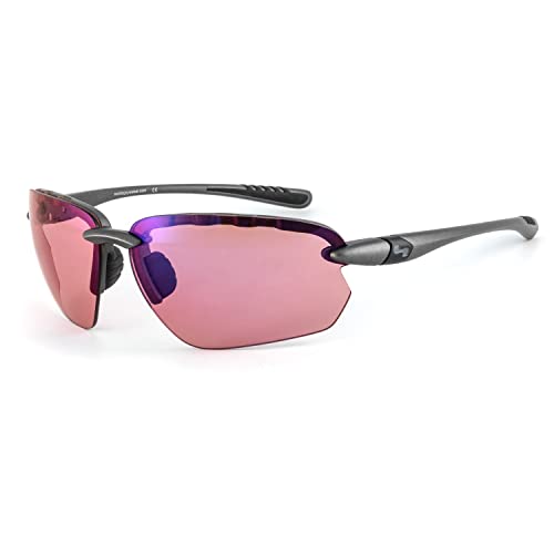 Sundog Eyewear Premium Sunglasses for Men - LASER EXT TrueBlue - UV Protection Featured Lens Technology - Great Fit for Golf, Fishing, Fashion, Beach, and Driving Glasses - Dark Matte Grey/Aurora