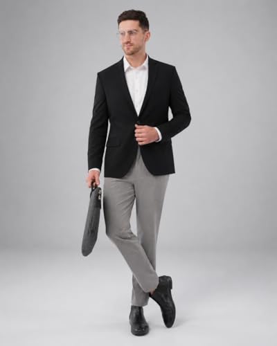 Image of SaintX Men's Premium 4-Way Comfy Stretch Sunscreen Blazer | Light Weight, Designed for Summers | Fully Lined | Comfort able Slim Fit | Wrinkle Resistant, All-Day Casual & Formal Signature Coat (JK11)