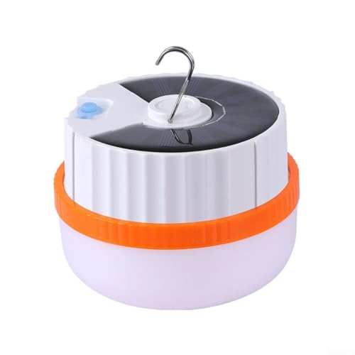 Winlaovate Recargable, linterna solar de camping, luz de tienda de campaña con colgante magnético, lámpara de mercado de linterna, luz de corte al aire libre, luz LED portátil de trabajo naranja