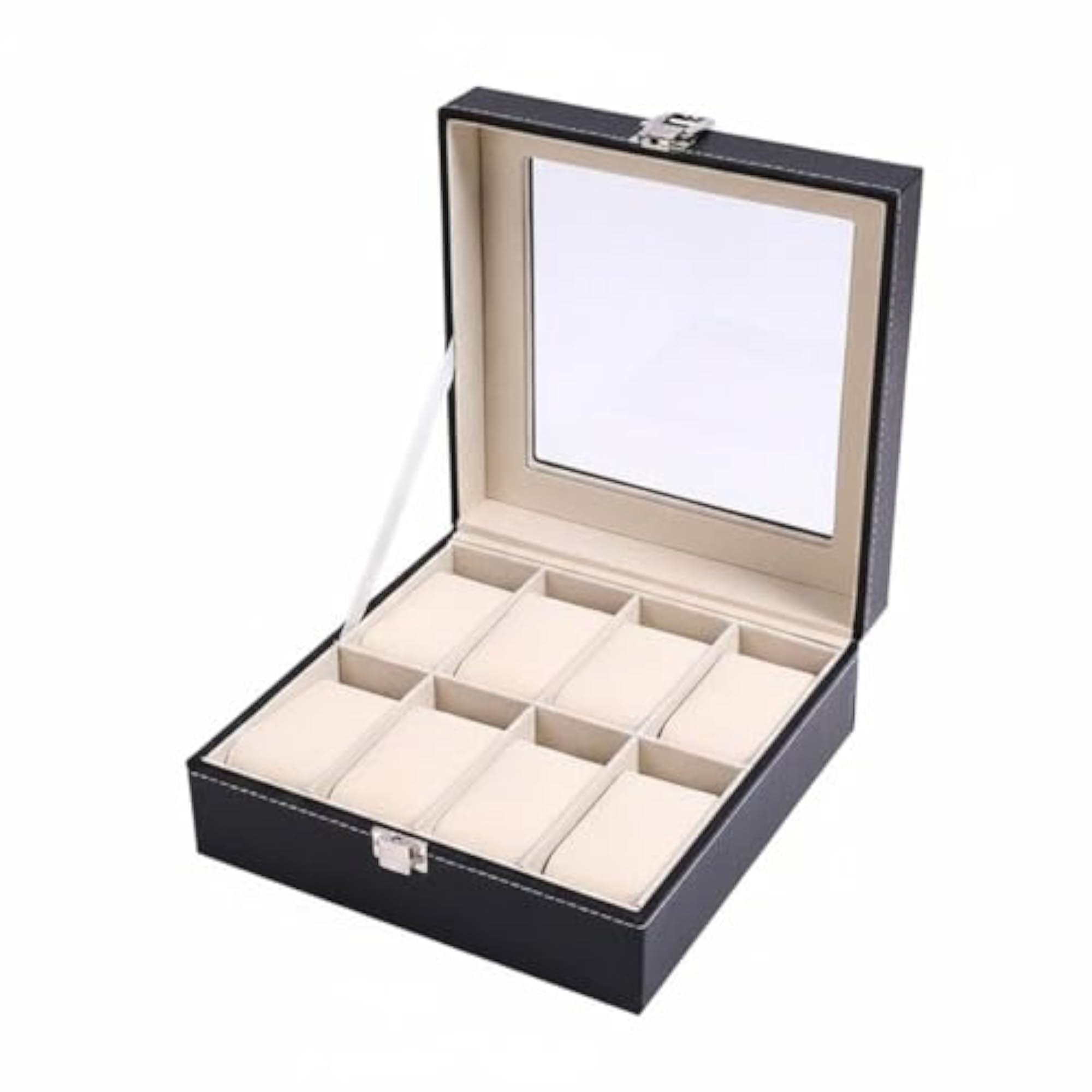 Transparent Window Watch Display Case with 8 Slots