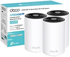 TP-Link Deco XE75 Pro(3-pack) AXE5400Mbps Mesh WiFi 6E System, True Tri-Band Speed, 2.5 Gbps Port, AI-Driven, Coverage up to 7200ft², WiFi Router, WiFi Extender Booster, Gaming & 4K, Easy Setup