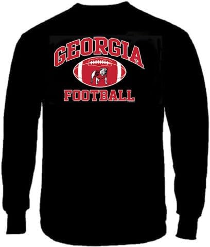 Georgia Men's Black Football Graphic College Long Sleeve T Shirt