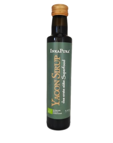 InkaPura Bio Rohkost Yacon-Sirup 350 g | ballaststoffreiche Zuckeralternative | niedriger Glyk. Index | 100% natürliche Süße