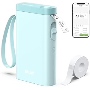Label Maker Machine with Tape, P21 Portable Bluetooth Label Printer, Wireless Built-in Cutter Sticker Maker Mini Label Makers with Multiple Templates for Organizing Storage Office Home, Blue