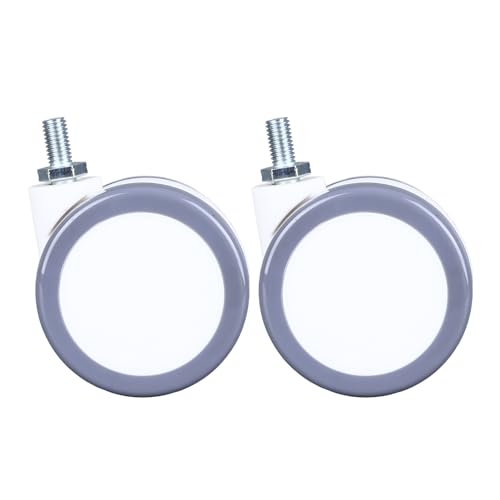 Gucagle - 2 pièces roulettes pivotantes silencieuses de 2,5 pouces roue pivotante universelle robuste pour meubles équipement médical et chariots hauteur 75 mm capacité de charge 30 kg