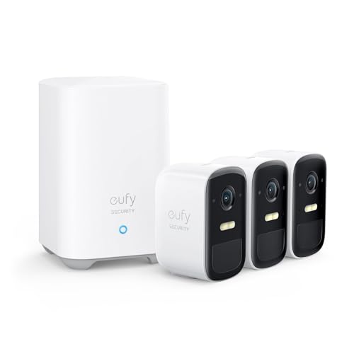 eufy Security,eufyCam 2C 2-Cam Kit,zewnętrzna kamera bezpieczeństwa,bezprzewodowy system ochrony domu z180-dniową żywotnością baterii, kompatybilność z HomeKit(odnowiona)