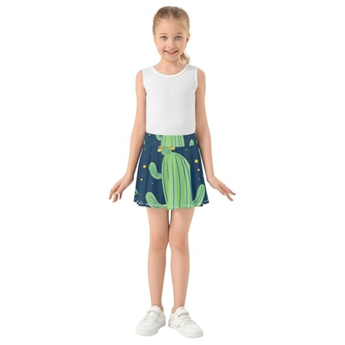 Joisal Athletic Shorts for Girls Skorts Cacti Succulents Green Kids Tennis Skirts Children Little Girl 3t3
