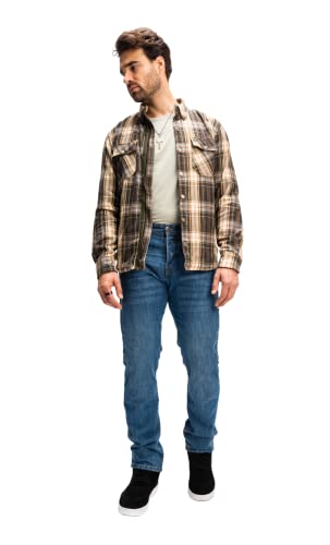 AGVSPORT Motorcycle 8000 Jean Mens CE Armor Mil-Spec Protection Relaxed Fit Contains 40% Dupont Kevlar, Light Blue - 36x32