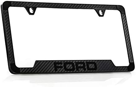 Ford Blacked Out with Carbon Fiber Inlay zinc License Plate Frame 2 Hole