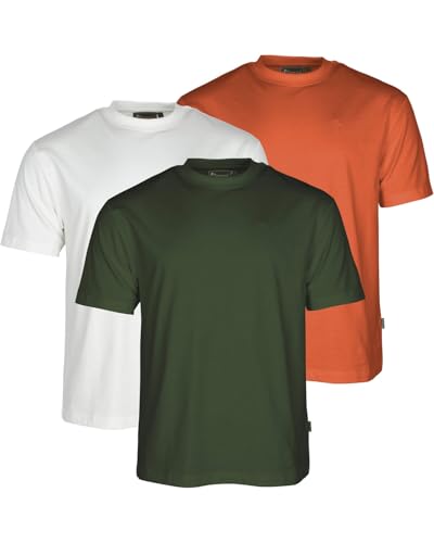 Pinewood 5447 3-Pack T-Shirt White/Pine/B.Orange (617) XXL