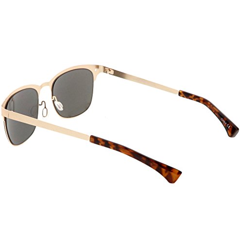 zeroUV - Sleek Metal Semi Rimless Color Mirror Square Lens Horn Rimmed Sunglasses 48mm4