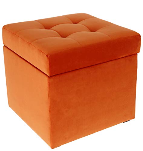 postergaleria Polsterhocker, 45x45 cm, Farbe Orange – weicher Sitz,...