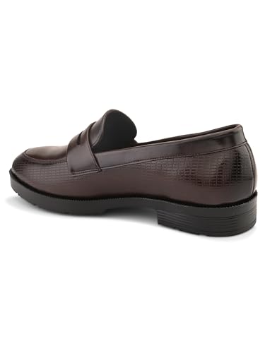 Image of STANPHORD Mens Loafers Men Black Solid Leatherette Formal Slip on Durable Moccasins Penny Loafers Shoes Without Laces