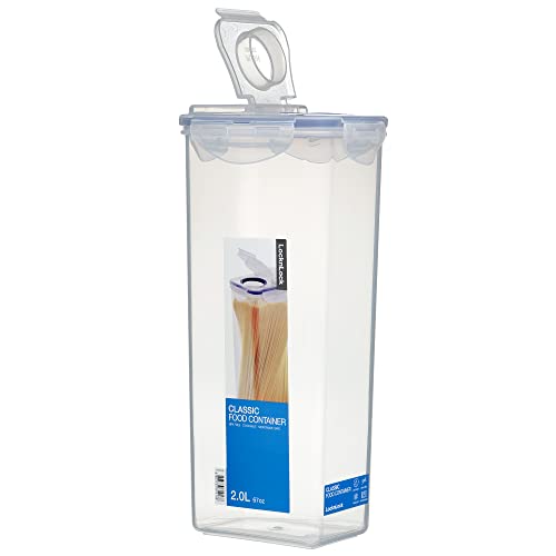 LocknLock Spaghetti-Box mit Sch&uuml;tte, 2 Liter, Rechteckig, Flip-Top, Durchsichtig, 135 x 102 x 290 mm