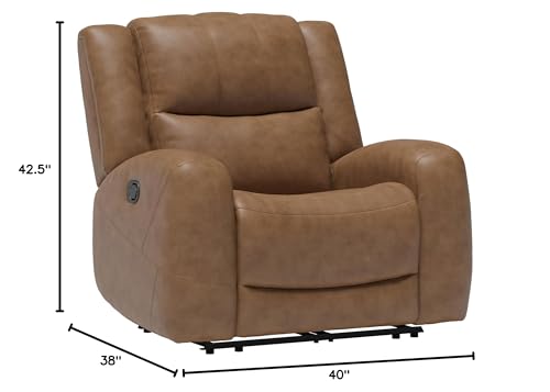 Sillón moderno con piel sintética color marrón miniatura 3