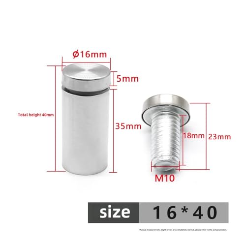 4pcs Advertising Nails, Acrylic Plate Support Nails, Glass Frame Fixed Decorative Nails, Stainless Steel Advertising Nails Metal Screws (16*40mm) miniatura 5