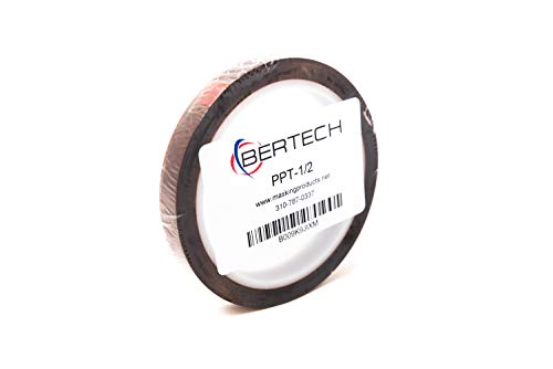 Image of Bertech High Temperature Tape, 3-Pack, 1 Mil Thick, 1 /2 Inch Wide x 36 Yards Long, Polyimide Film with Silicone Adhesive, 500F Resistance