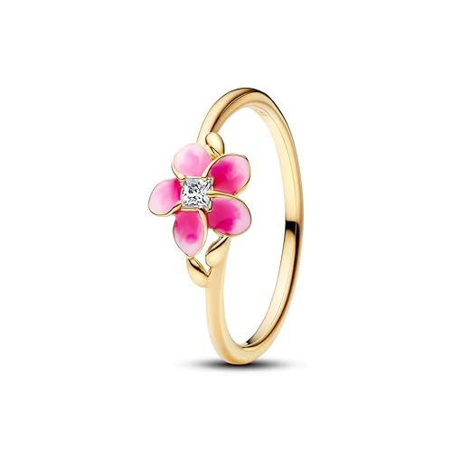 PANDORA Disney Moana Blume Ring mit 14K vergoldeter Metalllegierung und Zirkonia Größe: 58 163844C01-58