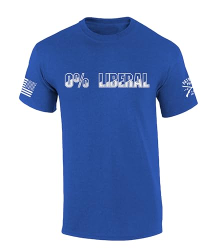 Mens Patriot Pride Zero 0% Liberal Political Funny Mens Short Sleeve T-Shirt-Antique Royal-X-Large