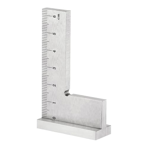 Équerre d'ingénieur, 90 degrés en acier, outil de mesure précis pour le travail du métal et du bois (6,3 cm x 4 cm)