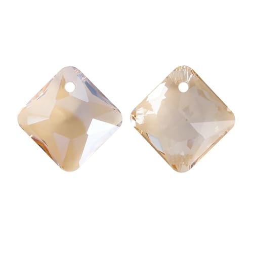 HKVTVCYPYA Colgante único de cristal con purpurina en forma cuadrada, accesorios de joyería con diamantes de imitación de cristal de varios tamaños(Golden Shadow,11.5mm-40Pcs)