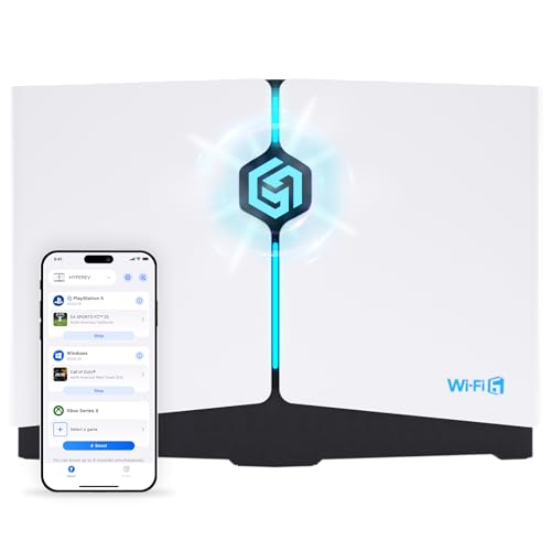 Routeur de Jeu WiFi Booster - Abonnement GearUP Booster Gratuit de 90 Jours, Booster de Jeu AX3000 pour PC et Consoles, WiFi 6 Double Bande, 2402Mbps 5GHz &...