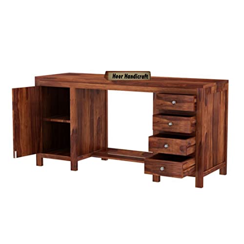 Image of Solid Sheesham Wood Study Table for Adults | Computer Table for Home | Wooden Writing Desk | Office Table for Office Work | Work from Home Table with 2 Drawers (16)