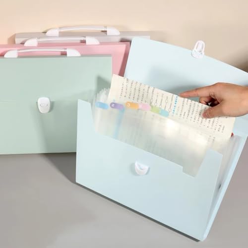 Kit 3 peças/12-Pocket Maleta Pasta Arquiteto A4 com Alça e Trava Plástico(A1031 branco,3 peças)