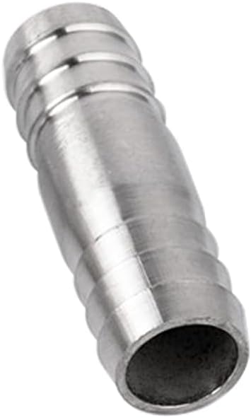 Stainless Steel 304 Hose Barb Fitting Union 1" Barbed x 1" Barbed Splicer Mender Coupler with Hose Clamp (Pack of 2)