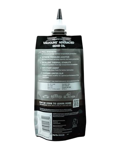 Image of Valvoline FlexFill Advanced Full Synthetic 75W-140 Gear Oil 1 Quart Pouch (Pack of 4)