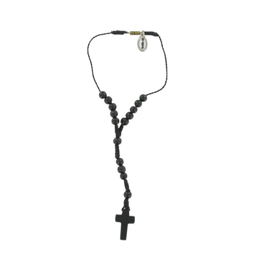 Preisvergleich Produktbild SiaLinda Bonfim: Kleiner Rosenkranz Holz schwarz als Rosenkranz für Autospiegel. Moderner Rosenkranz Auto Glücksbringer. Rosenkranz Modeschmuck. Mit Verschluss.