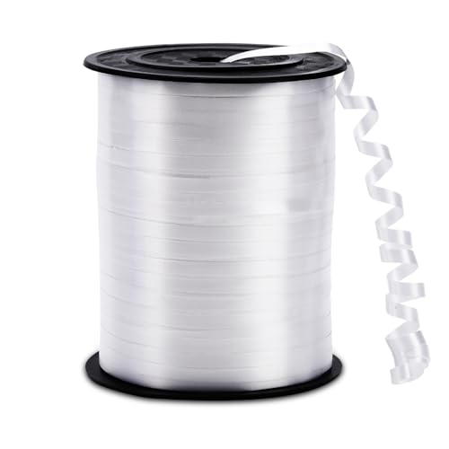 500 Yards White Curling Ribbon for Gift Wrapping Balloon String Ribbon for Craft Flower Bouquet Christmas Birthday Party Decoration
