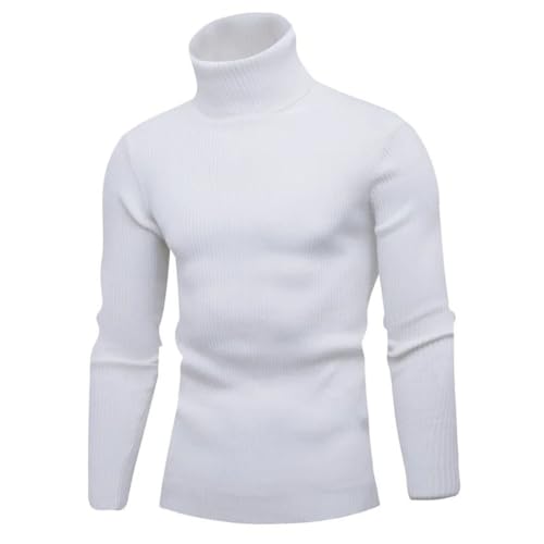 Men's Casual Turtleneck Sweater Solid Color Knitted Slim Fit Pullover Long Sleeve Warm Basic Thermal4