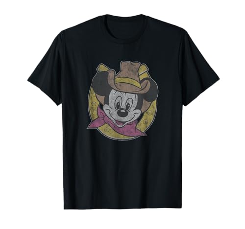 T-shirt Mickey Cowboy Disney avec chapeau et fer à cheval classique pour homme et femme