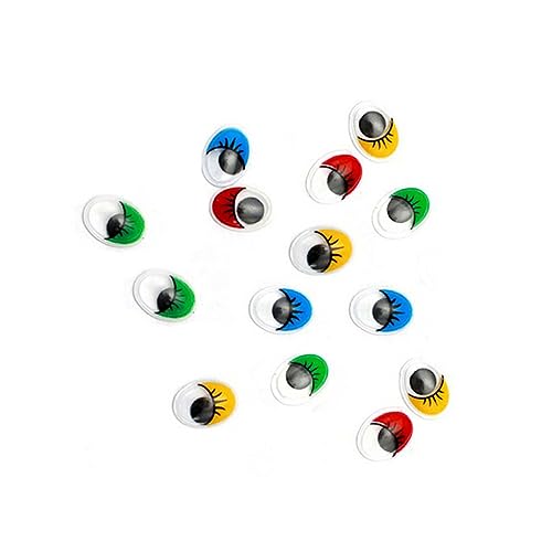 ULDIGI 15mm Assorted Wiggle Eyes Lids and Lashes Toys Mini Wiggle Eyes Self-Adhesive for Craft Projects Boys and Girls Toys