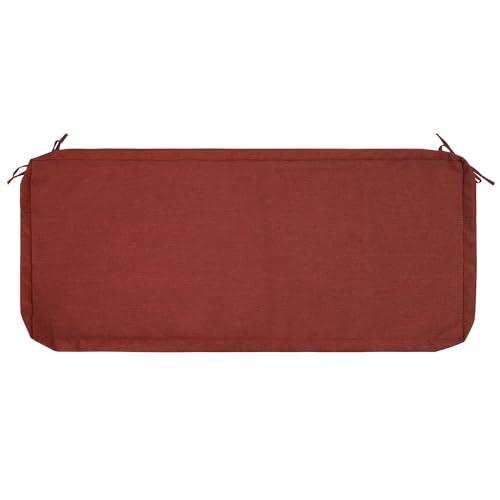 Magpie Fabrics Patio Bench Cushion Cover 42x18x3 Inch, NO Insert! Water&Fade Resistant Outdoor Loveseat Replacement Cover with Zipper (Dark Red)