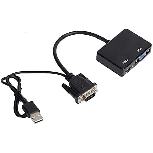 Generic Rozgałęźnik Interfejsu Multimedialnego Wysokiej Rozdzielczości VGA na VGA Wydajny Adapter do Akcesoriów Komputerowych Obsługa Dwóch Wyświetlaczy do Monitorów Projektorów z Zasilaniem USB