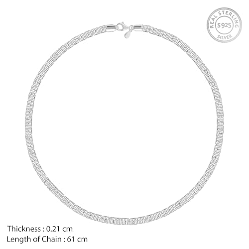 Image of GIVA 925 Silver Valour Chain For Him| Gifts for Mens and Boys| With Certificate of Authenticity and 925 Stamp | 6 Months Warranty