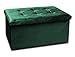 GREATOOL Puff Taburete Plegable de Almacenaje Otomano con Tapa 76 x 38 x 38 cm, Taburete Plegable para Almacenaje (Pack 1 Unidad, Verde Treciopelo)