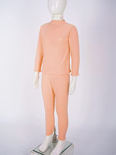 Freebily Kids Girls Thermal Underwear Set Active Base Layers Shirts Tee Gymnastics Ballet Dance Undergarments Orange 4-5 Years #TOP3