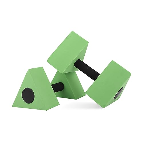 Keenso Mancuernas de Entrenamiento de Agua, 2 Piezas EVA Triángulo Mancuernas Pesas de Agua Mancuernas Mancuernas de Agua Juego de Pesas Equipo de natación Fitness(Verde) Trajes de baño