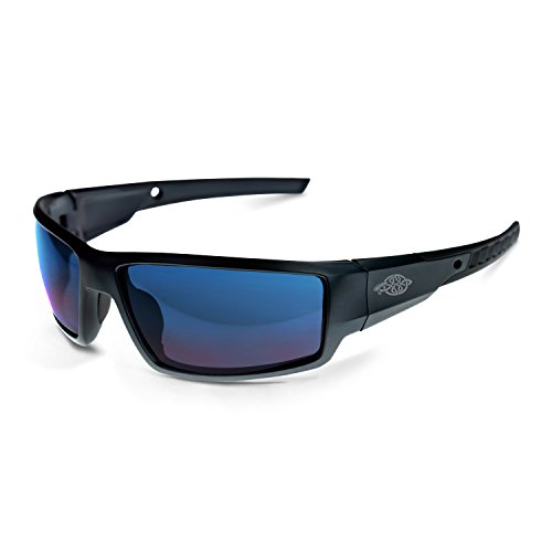 Cumulus Blue Mirror Lens and Matte Black Frame Safety Glasses