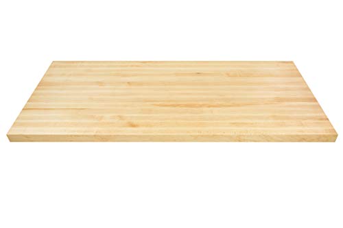 Big Bison Blocks Premium Kitchen Countertop, 48x25 Inch, Grade A Hard Maple, 1.5 Inch Thick Butcher Block