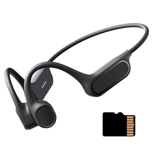 POCDUUA Auriculares Deportivos Inalámbricos Subacuáticos Resistencia Al Agua IPX8, Reproductor De MP3 Integrado con 32 GB De Almacenamiento, Ideales para Correr Y Andar En Bicicleta.,Black