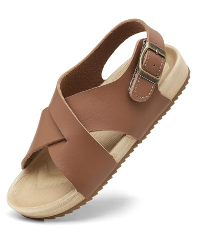 Cubufly Kids Sandals Cross Strappy Open Toe Plat Girl Boy Summer Shoes For Indoor And Outdoor Use Toddler/Little Kid/Big Kid cover