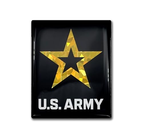 Image of Elektroplate US Army Star Premium Reflective Car Decal 3.1 inch | Officially Licensed, Weatherproof Automotive Grade Metallic Domed Sticker for Water Bottle, Laptop & More; Made in the USA