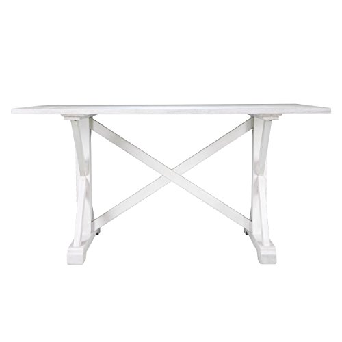 SEI-FURNITURE-Cardwell-Rectangular-Dining-Table-Farmhouse-Style-w-Distressed-White-Wood-Grain-Chic-Design SEI FURNITURE Cardwell Rectangular Dining Table Farmhouse Style w Distressed White Wood Grain Chic Design