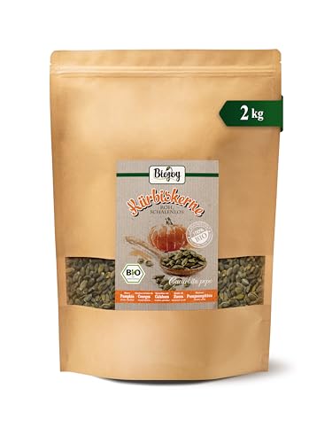 Biojoy Semillas de Calabaza peladas Orgánicas (2 kg), crudas y sin sal